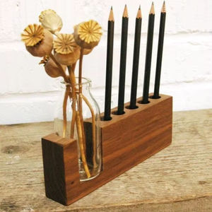 Porte-stylos en bambou, organiseur de bureau en bois, boîte en bois multi-usages pour crayons, pinceaux de maquillage - Product Image 1