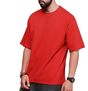 Good Quality Hip Hop Streetwear 100% Cotton Solid Color Men Oversize T Shirt Boxy Fit Blank Regular Big Tall Breathable <b>TShirt</b> - Product Image 2