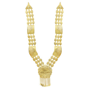 Conjunto de Joyería Larga Chapada en Oro de 14K, 18K, 24K al por Mayor, Diseño Turco Nupcial, Estilo Dubái Tradicional, Moda de Oro de Oriente Medio - Product Image 3