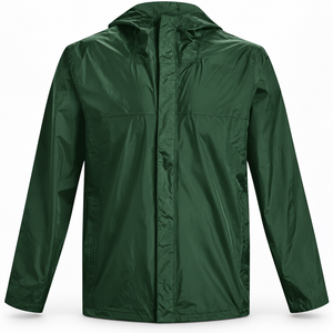 Chaqueta Cortavientos Impermeable de Nailon Ligera con Capucha, Cremallera Completa y Solapa para Tormentas, Ropa de Lluvia para Exteriores con Impresión de Logotipo Personalizado - Product Image 1