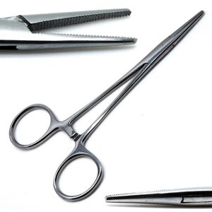Pinces hémostatiques chirurgicales de qualité supérieure, type moustiquaire, à poignée verrouillable droite, à dents, en acier inoxydable, instrument hémostatique OEM - Product Image 1