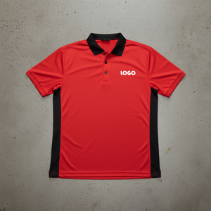 Polos pour hommes avec empiècements contrastés, polos de sport, t-shirts de sport en soie glacée extensible 4 directions, séchage rapide pour hommes - Product Image 1
