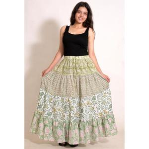 Indian Cotton <b>Patchwork</b> Long <b>Skirt</b> Handmade Boho Maxi <b>Skirt</b> Vintage Hippie Summer Clothing - Product Image 4