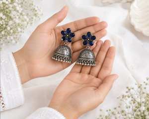 Latest Design Vintage <b>Rose</b> Gold Plated Monalisa Flower Design Wedding Bezel Setting Bollywood Jhumka Bulk Earring Gift for Women - Product Image 3