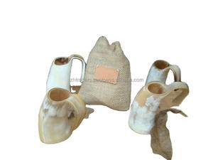 Mug décoratif en corne de buffle imperméable avec finition polie à la main à grain naturel pour les amateurs de Vikings - Product Image 2