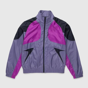 Unisex Lightweight Nylon Windbreaker Fitness <b>Jacket</b> with Zipper Printed Outdoor Summer Short Set for Men & <b>Women</b> - Product Image 4