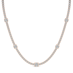 Collier chaîne tennis solitaire en or 10k/14k avec diamant de laboratoire taille brillant ronde, bijou au prix le plus bas - Product Image 5