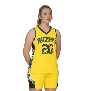 Uniformes de basket-ball personnalisés pour femmes, uniformes de basket-ball en twill, numéros d'équipe cousus, maillot respirant, kit d'entraînement féminin - Product Image 1