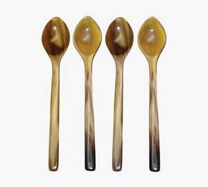 Cuillère à sel et à sucre en corne de buffle naturelle, écologique, design classique, par H a CRAFT - Product Image 1