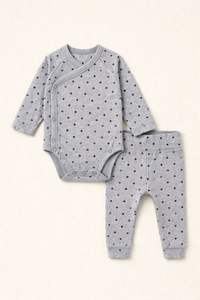 JALBEBE Set Unisex Tutina a Maniche Lunghe e Leggings in Morbido Cotone Ecologico Lavabile con Chiusura a Bottoni per Neonati Tutte le Stagioni - Product Image 2