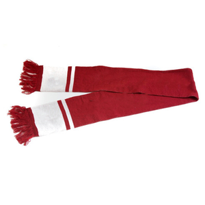 Bufanda Térmica de Punto Jacquard Larga Color Granate y Blanco con Rayas de Doble Cara y Flecos de la Hermandad Delta Sigma Theta, 100% Acrílico - Product Image 6