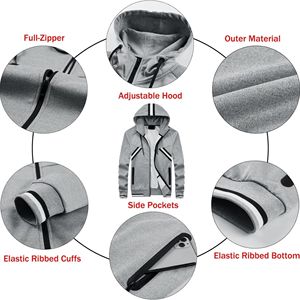 100% Cotton Hooded Casual Solid Men's Sports Tracksuit-Custom Logo Training Suit Breathable Lightweight Winter Warm Fleece - Product Image 3