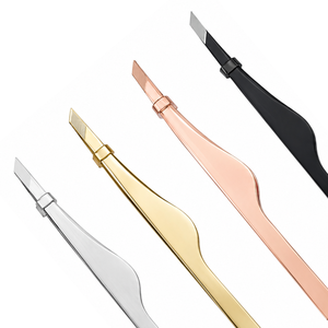 Precision Slant Tip Eyebrow Tweezers Stainless Steel Durable Makeup Tools Modern Design Silver Gold <b>Rose</b> Gold <b>Black</b> - Product Image 3