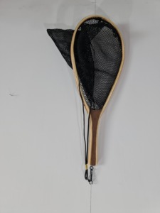 Wholesale Trout Fishing Catch and Release <b>Net</b> <b>Fly</b> Fishing <b>Net</b> Wooden Frame Fish Landing <b>Net</b> with Clear Soft Rubber Mesh - Product Image 6