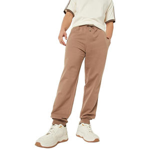 Pantalones Deportivos con Cordón en la Cintura para Hombre, Pantalones Casuales de Felpa, Corte Ajustado, Puños Elásticos, Transpirables, de Algodón - Product Image 1