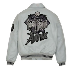 High Quality Men's Cow Skin Leather Avirex <b>Jackets</b>-OEM Customized Waterproof Outdoor Street Wear with Front Logo - Product Image 2