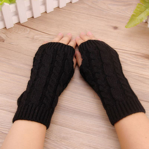 Guantes Blancos de Punto sin Dedos para Mujer, Cálidos, Clásicos, de Algodón y Spandex, de Secado Rápido, para Invierno, al Aire Libre, Marca AL SAWAN, Largos hasta la Muñeca, Casuales - Product Image 3