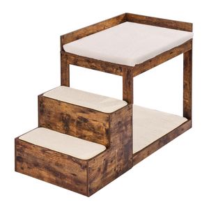 Piattaforma a 3 livelli per animali domestici, con scaletta e lettino, per finestra o letto alto, per cani e gatti, arredo per animali domestici - Product Image 1