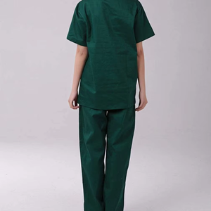 Conjuntos de uniformes médicos de manga corta para mujer, de colores sólidos, con cuello en V, de poliéster y elastano tejido, personalizados, de alta calidad, con detección de agujas - Product Image 4