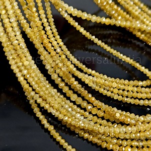 ลูกปัดเพชรเหลืองทรงรอนเดลเหลี่ยมเพชรพลอย ขนาด 1.5-2 มม. ลูกปัดเพชรเหลืองธรรมชาติ ราคาขายส่งจำนวนมาก - Product Image 6