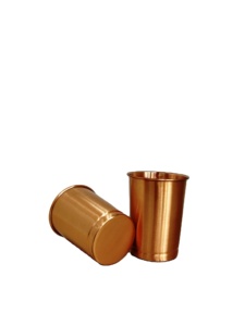 Verre à boire en cuivre pur de qualité supérieure |   Gobelet en cuivre sans soudure à finition brillante |   Vase traditionnel ayurvédique poli à la main pour le bien-être - Product Image 3