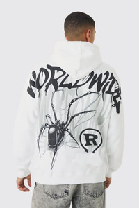 Custom Logo 100% Cotton White Pullover Hoodies Winter New Streetwear Oversized Print Thick French Terry Zipper Design Men 6XL - Product Image 2