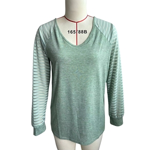 Womens Casual Striped V-neck <b>Long</b> <b>Sleeve</b> <b>t</b>-<b>shirt</b> Womens Regular Fit <b>Red</b> <b>t</b>-<b>shirt</b> Custom Branding Cotton Bulk Order <b>t</b>-<b>shirt</b> - Product Image 2