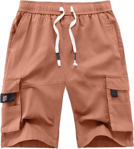 Men's <b>White</b> Plaid <b>Cargo</b> Shorts Mid Elastic Waist Formal Oxford Fabric Breathable Sport Pockets - Product Image 5