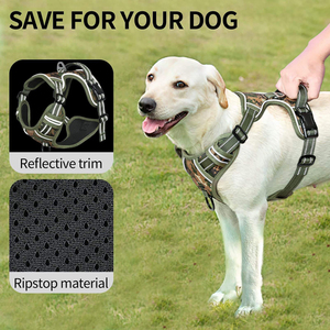 Arnés de Nailon Camuflado para Perro, Ajustable, Acolchado, con Asa Frontal y Anillo en D de Metal, para Perros Medianos y Grandes, para Exteriores - Product Image 5
