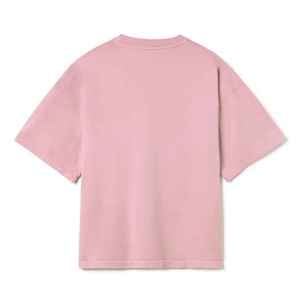 Camiseta de Algodón Rosa Oversize para Hombre, Manga Corta, Cuello Redondo, Casual, Color Sólido, Tejido Jersey, Teñido Liso - Product Image 2