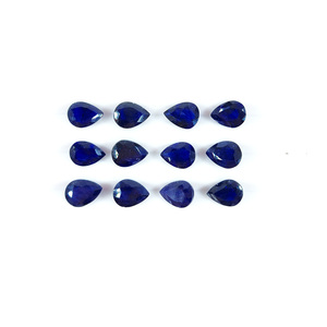 Zafiros azules naturales de Bangkok calibrados en forma de pera de 5x7 mm, piedra preciosa de zafiro azul facetada natural suelta para la fabricación de joyas. - Product Image 4