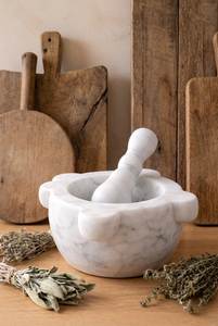 Polished Natural Marble Mortar And Pestle For Kitchen Use Ideal For <b>Grinding</b> Spices Herbs And Making <b>Paste</b> - Product Image 6