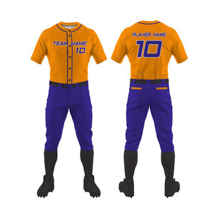 OEM Custom <b>Baseball</b> Uniforms for Teams Lightweight Polyester Fabric Full Button Style Moisture-Wicking Breathable Adjustable - Product Image 1