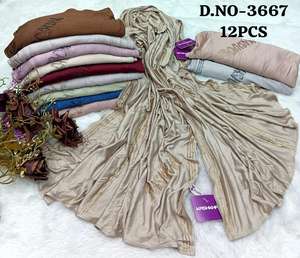 Conjunto de Chales de Pashmina de Seda Bordados Premium - Elegante Paquete de Bufandas con Diseño Floral - D.NO-3667 Accesorios de Lujo para Mujer (12 Piezas) - Product Image 3