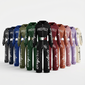 Ensembles deux pièces tendance et stylés pour l'hiver : survêtements à capuche et pantalon, survêtements de jogging camouflage avec broderie effet usé - Product Image 1