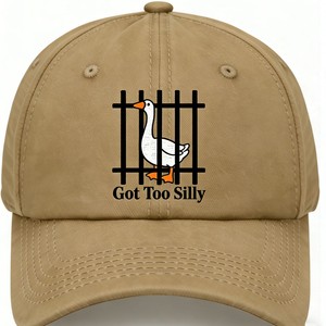 Red Cartoon Goose in Cage Baseball Cap Adjustable <b>6</b>-Panel Dad Hat <b>Got</b> Too Silly Unisex - Product Image 5