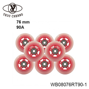 ล้อ PU ขนาด 76x24 มม. เงียบ สำหรับรองเท้าสเก็ตปรับระดับได้ สีตามสั่ง - Product Image 5