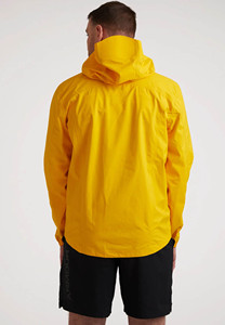 Veste coupe-vent en nylon jaune pour homme, design personnalisé OEM, légère, imperméable, softshell, pour course en plein air, coupe-vent - Product Image 2