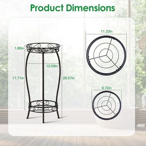 Soporte de Hierro de 2 Niveles para Plantas, Resistente a la Oxidación, 26.57 Pulgadas de Altura, para Interiores y Exteriores, Soporte para Macetas, Nuevo Diseño Elegante - Product Image 6