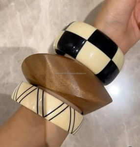 Juego de Brazaletes de Madera de Alta Calidad para Mujeres y Niñas, Pulseras Tradicionales, Joyería de Moda Personalizada - Product Image 3