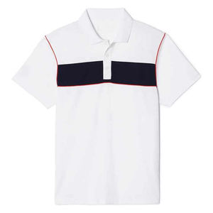 Camisa de Punto para Hombre, Manga Corta, Color Sólido, Estampado Digital, Cuello Clásico, Corte Regular, Informal, Blanca, Transpirable, Tejido Piqué - Product Image 1