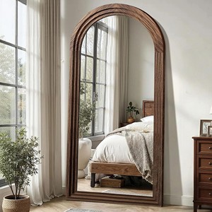 Sheesham Wood <b>Arched</b> Mirror <b>Frame</b> | Handcrafted Indian Rosewood Wall Mirror Wholesale - Product Image 2