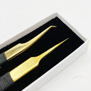 Pinces à cils de précision à 45 degrés pour la pose et le retrait des cils, design ergonomique antidérapant, emballage personnalisé - Product Image 5