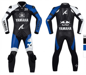 Mono de Carreras Ramaha Moto, Cuero Vacuno/Canguro de Primera Calidad |   Listo para la pista |   Protección de Nivel 2 - Product Image 1