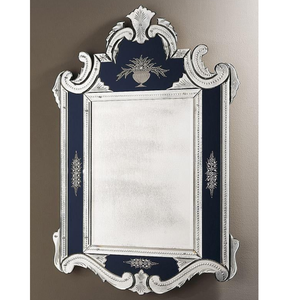 Miroir mural baroque vénitien antique |   Miroir décoratif de luxe en verre avec cadre floral orné pour la décoration de la maison et des hôtels - Product Image 1