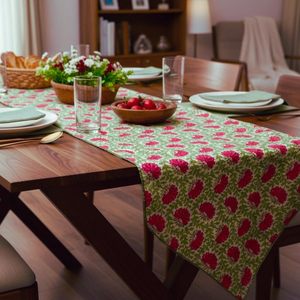Poly Cotton Floral Print Table Runner Premium Dining Table Linen for Hotel Wedding Home Decor Bulk Supply - Product Image 1