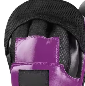 Mitaines de boxe en PU violet et noir avec fermeture auto-agrippante, équipement de protection respirant pour adultes unisexe - Product Image 4