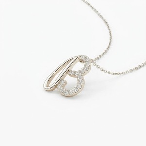 Initial Necklace 14K White <b>Gold</b> <b>Letter</b> B Pendant Personalized Diamond Necklace Genuine Gift IGI Certified Diamond Necklace Gift - Product Image 2