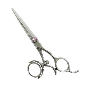 Ciseaux de barbier professionnels en acier inoxydable avec poignée pivotante pour droitiers - Product Image 1