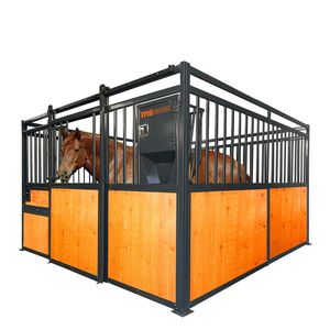 Box per Cavalli Portatile da 3,6 m con Pannello in Legno di Pino, Porta Scorrevole, Finestra e Barra Verticale Superiore per Mangiatoia, Fondo in Legno TM - Product Image 3